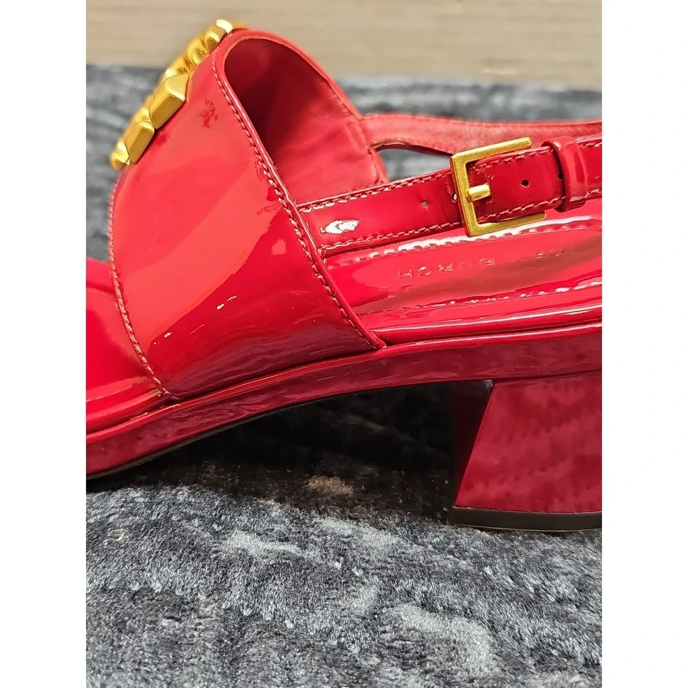 Tory Burch Red Patent Leather Eleanor Heel Sandal Size 6